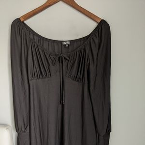 Small black balloon sleeve dress